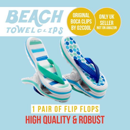 Flip Flops with Blue Stripes - BOCA Beach Towel Clips