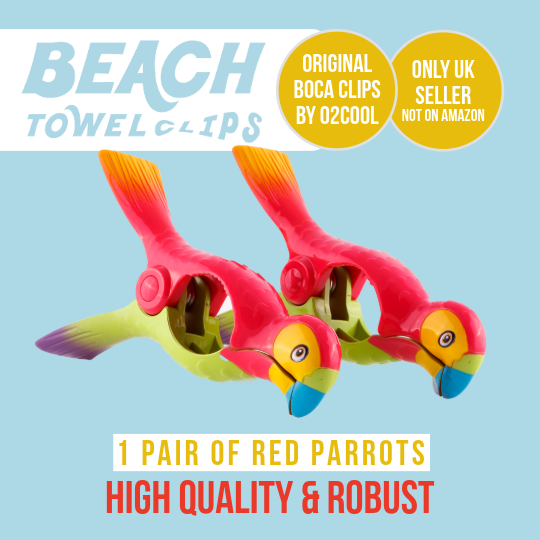 Red Parrots - BOCA Beach Towel Clips