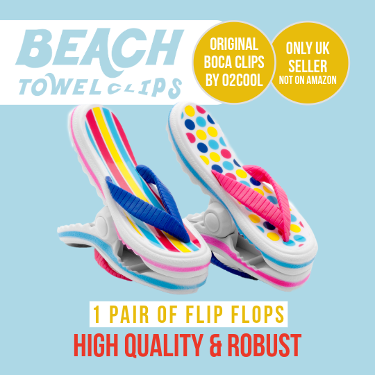 Flip Flops with Pink Stripes - BOCA Beach Towel Clips