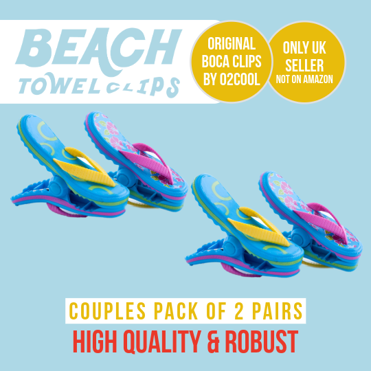 Special Offer 2 Pack - Pink Flowers BOCA Beach Towel Clips