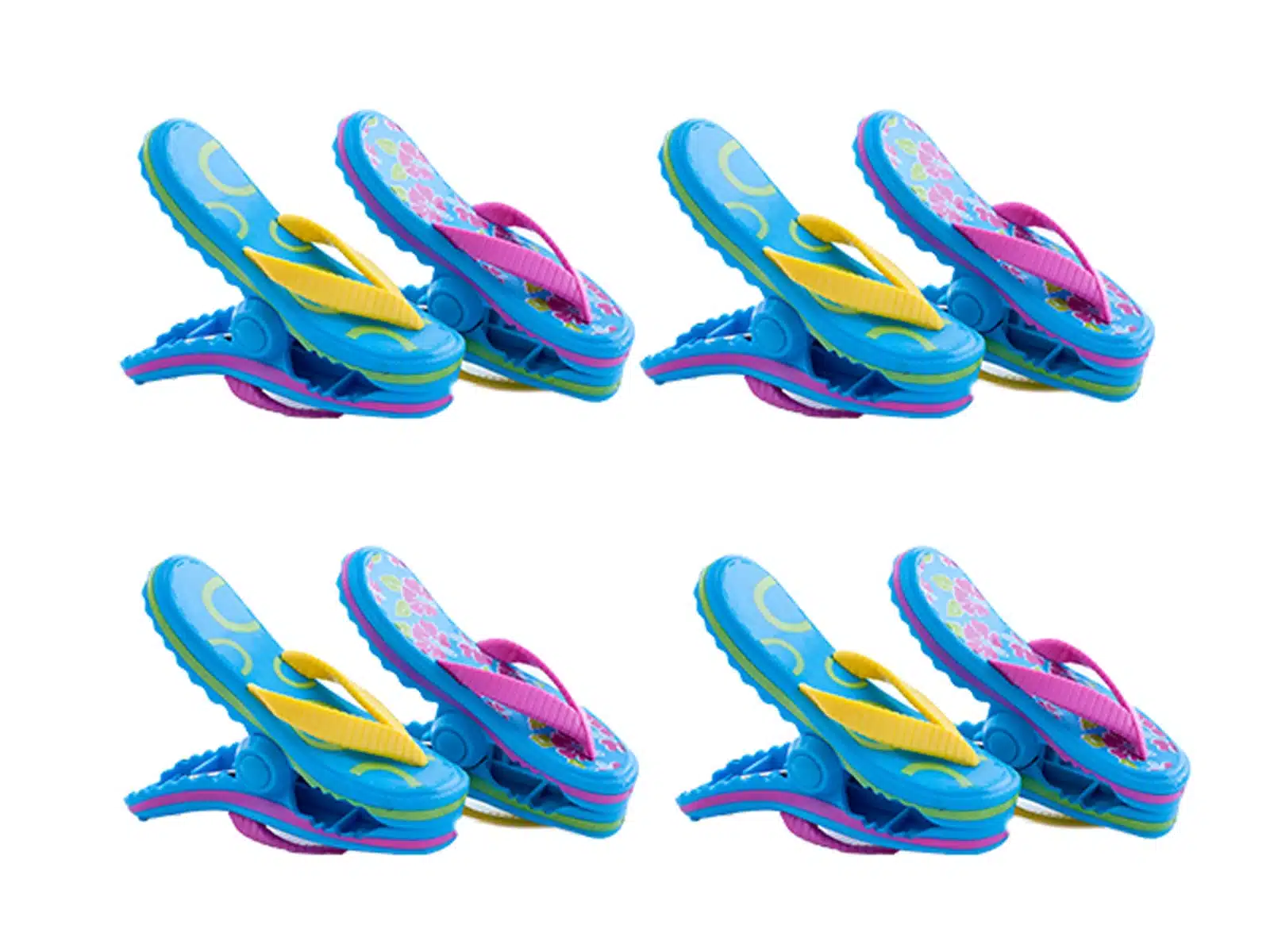 Wholesale a Box of 48 Pairs - Pink Flowers BocaClip® Beach Towel Clips - Image 2