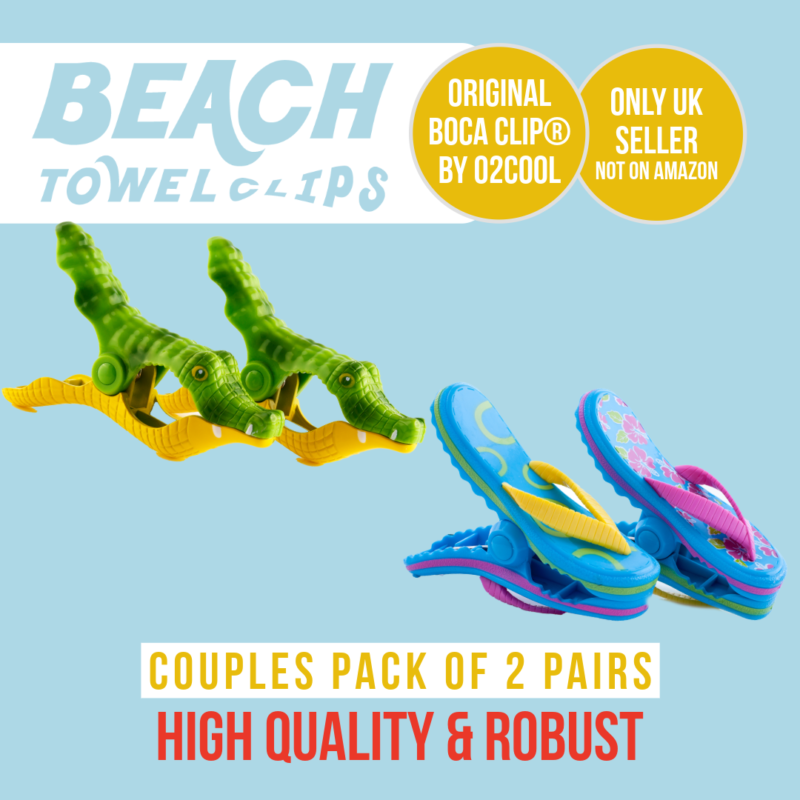 Special Offer 2 Pack - Pink Flowers and Alligators BocaClip® Beach Towel Clips