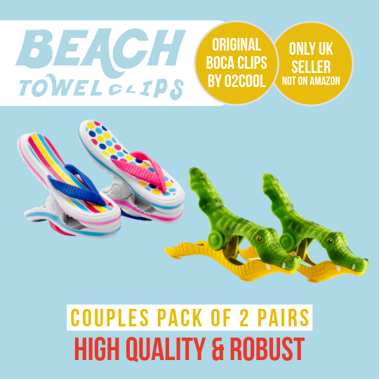 Special Offer 2 Pack - Pink Stripes & Alligators BOCA Beach Towel Clips