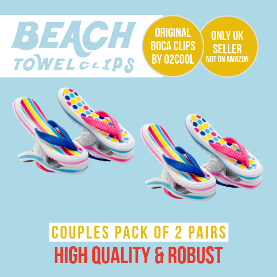 Special Offer 2 Pack - Pink Stripes BOCA Beach Towel Clips