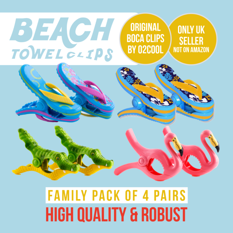 Special Offer 4 Pack - Family Pack 3 BOCA Beach Towel Clips