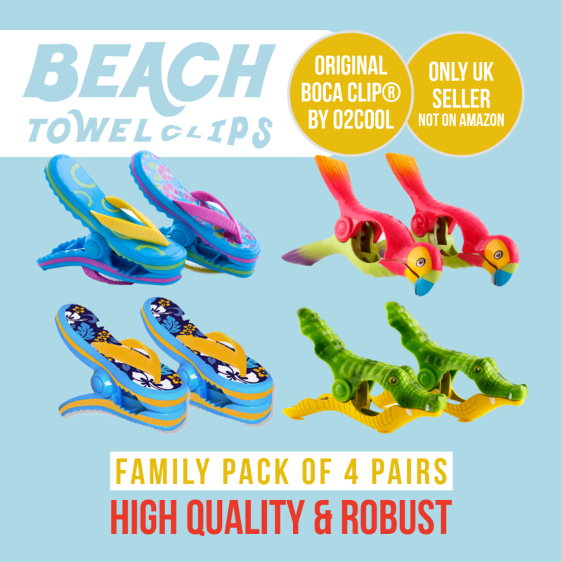 Special Offer 4 Pack - Family Pack 6 BocaClip® Beach Towel Clips